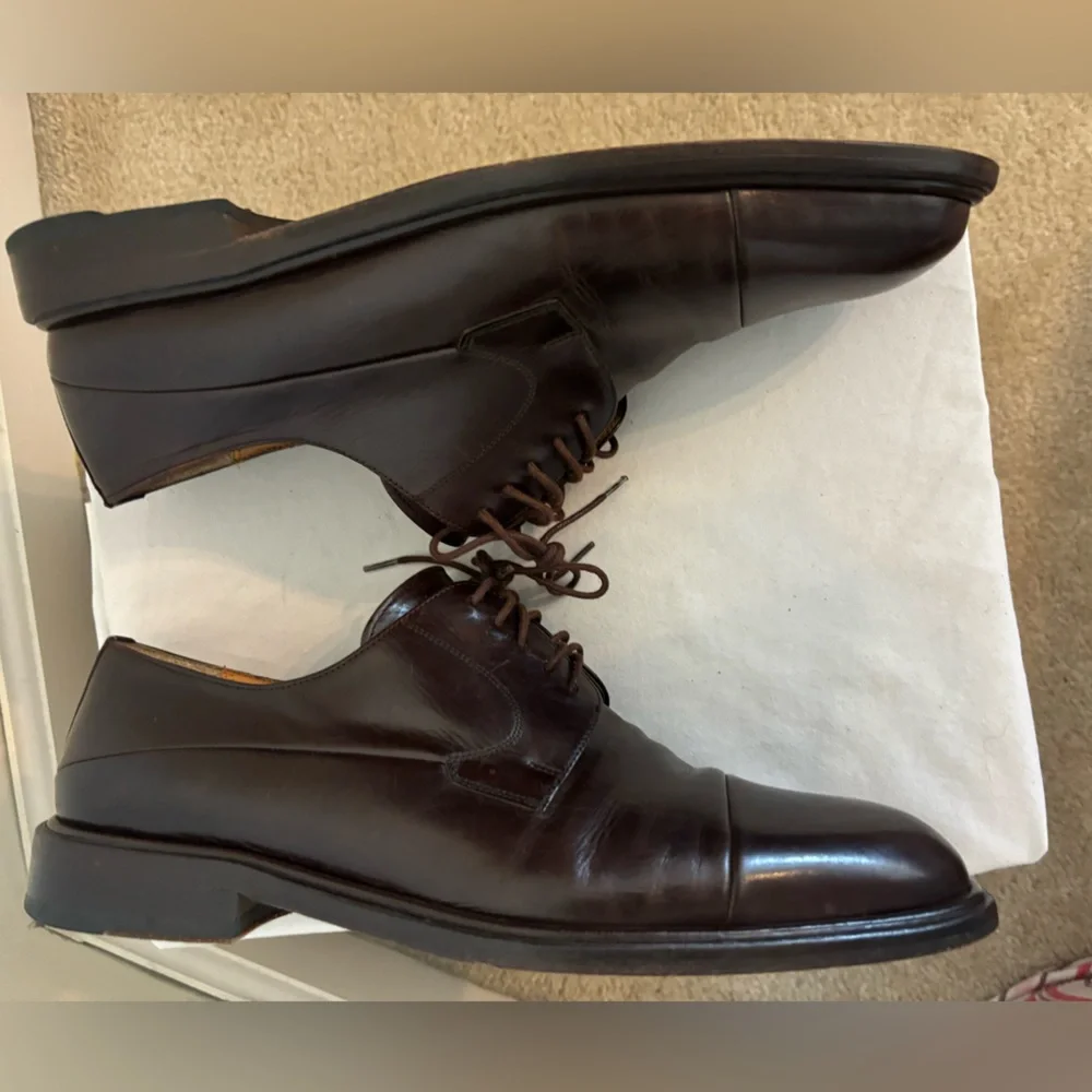 Mezlan Made in Spain Handcrafted Dark Brown Men’s Dress Shoes 9.5 M or 9-1/2 M - Picture 9 of 15